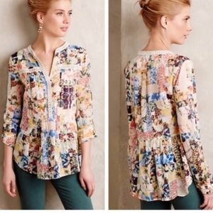 Anthropologie Maeve Patchwork Design Top